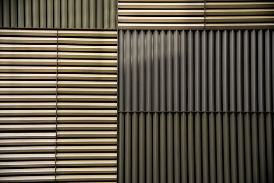 Abstract pattern of horizontal and vertical ribbed textures in muted tones with abstract background geometric repeating parallel
