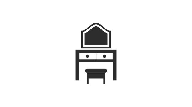 Dressing Table Icon Animation &ndash; Vanity Furniture and Beauty Station Motion Graphic