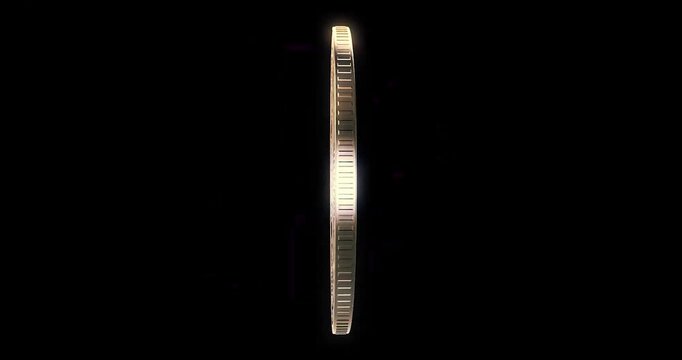 Bitcoin Cryptocurrency Gold Coin on Black Background - Business, Finance, Digital Currency, Crypto, Blockchain & Technology Concept. 4K