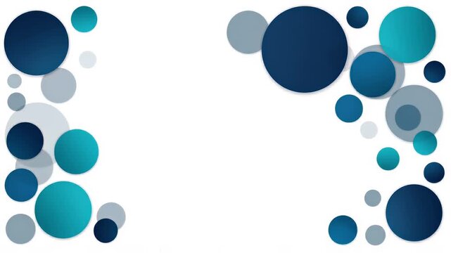 Animated blue circles expanding to form a border on white background