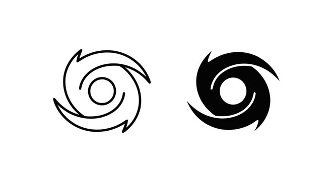 Vector illustration of hurricane icon set, weather symbol design on a transparent background