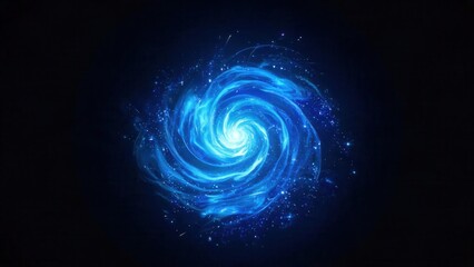 Naklejka premium Blue spiral galaxy in space