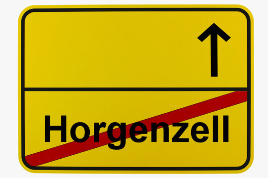 Illustration eines Ortsausgangsschildes von Horgenzell in Baden-W&uuml;rttemberg	