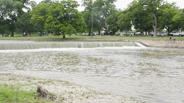 San Gabriel River flowing thru San Gabriel Park Georgetown Texas