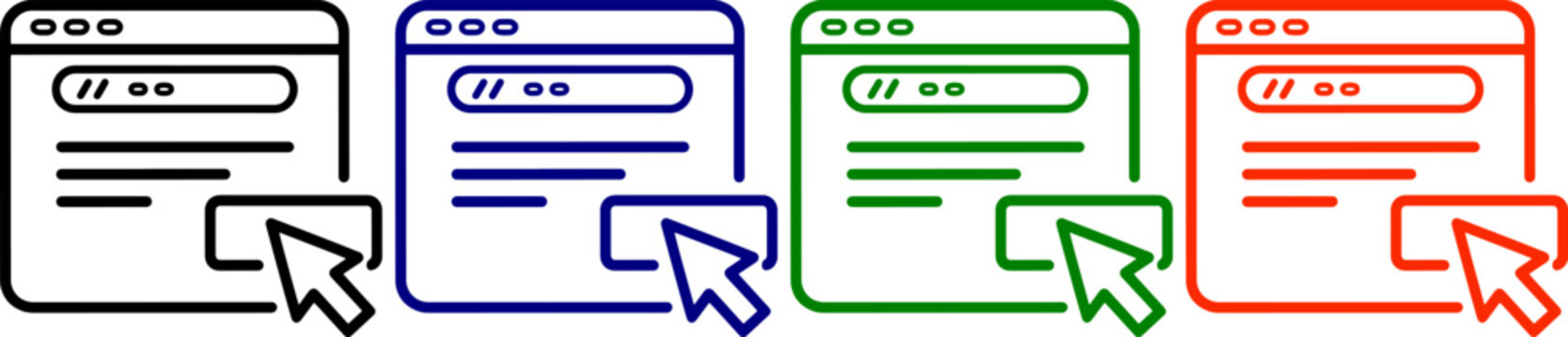 Clicking on web form elements icons in various colors on checkerboard pattern