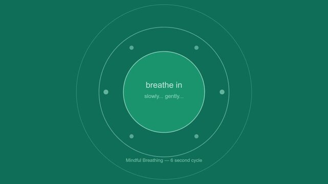 Mindful Breathing Circle Animation for Meditation and Relaxation with Calming Expanding Rings