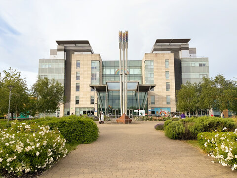 Peterborough, UK - Wednesday 9th June 2026: Looking toward the entrance to Peterborough City Hospital