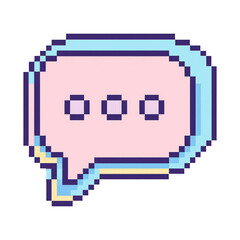 Obraz premium PNG Retro pixel art speech bubble