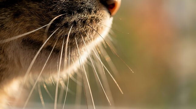 Closeup of otter's whiskered snout and face with blurred natural background, showcasing detailed fur texture and whiskers for wildlife and nature content.