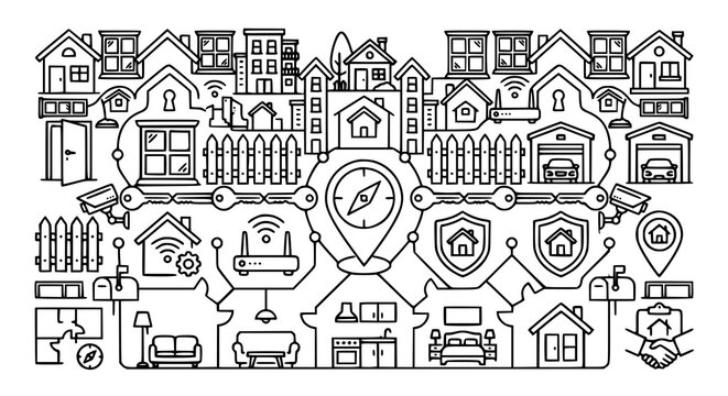 Minimalist House and Real Estate Linear Icon Bundle