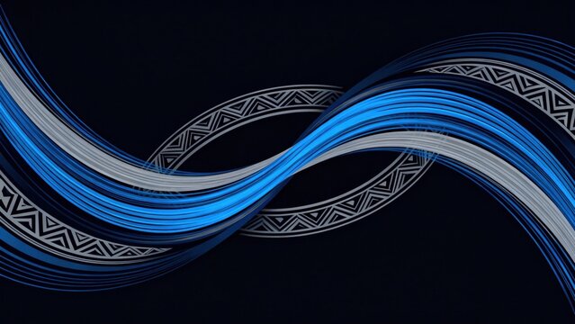 Abstract blue and white wave patterns