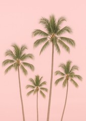 Fototapeta premium Tropical palms against pastel sky.