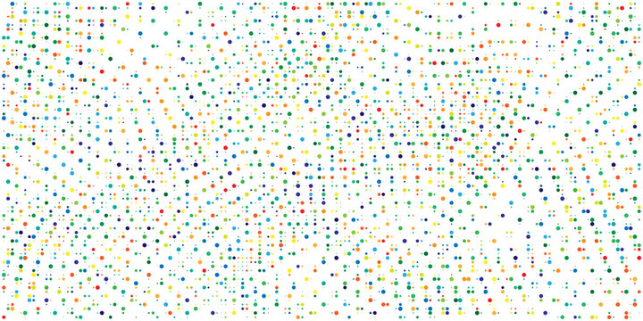 Colorful random dot abstract background, vibrant scattered circle pattern texture, modern vector design