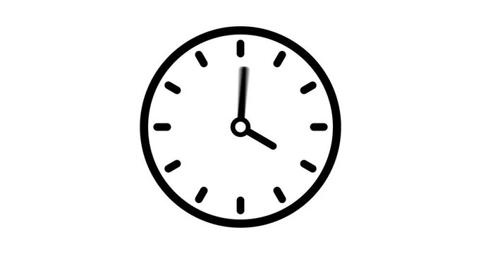 clock face animation. watch time arrows spinning turning. Motion graphics of 24h hours, and wall clock