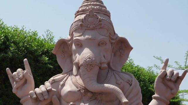 Close Up of Lord Ganesha Statue in Hindu Temple Premises, mahakal corridor, Ujjain Shiva Shri Mahakaleshwar Jyotirlinga Temple
