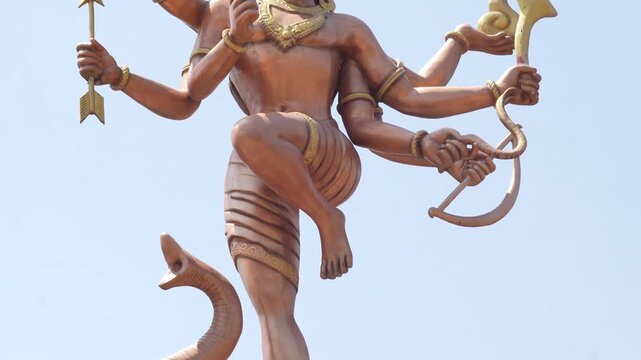 Natrajan, Multi Armed Lord Shiva Statue Holding Sacred Symbols, mahakal corridor hd images, Ujjain Shiva Shri Mahakaleshwar Jyotirlinga Temple