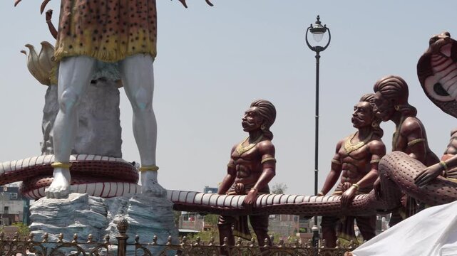Hindu Deity Sculptures Depicting Mythological Procession at Mahakal Lok