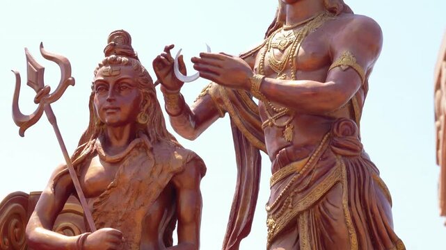 Chandra Dev Offering the Moon to Lord Shiva in Hindu Mythological Sculpture at Ujjain India