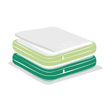Stacked mattresses in flat design style