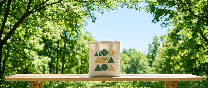 Young adult male with geometric triangle pattern target practice setup outdoors among green trees and natural daylight for sport shooting training.