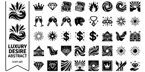 Fototapeta premium Luxury Desire Abstract Black White-Opulence Burst Material Wave Energy-Premium Vector-Desire Icon Abstract-Luxury Design Set