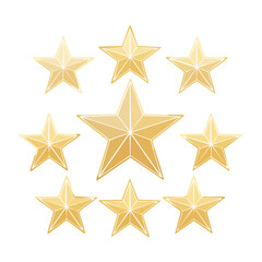 Obraz premium Nine Golden Stars in Symmetrical Arrangement