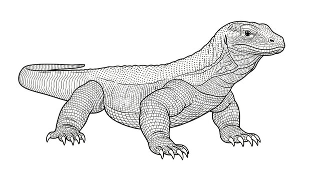 Large Reptile Lizard Species Illustration.