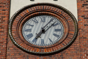Fototapeta premium Historic Clock Face on Brick Tower
