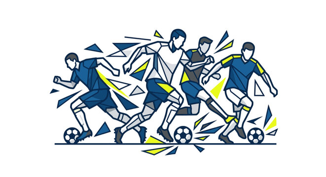 Soccer players compete fiercely in a stadium during a tournament