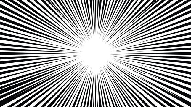 Black and white comic book style speed lines background