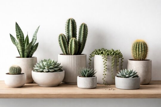 Modern succulent and cactus arrangement.