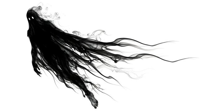 Ethereal dark smoke ghost silhouette