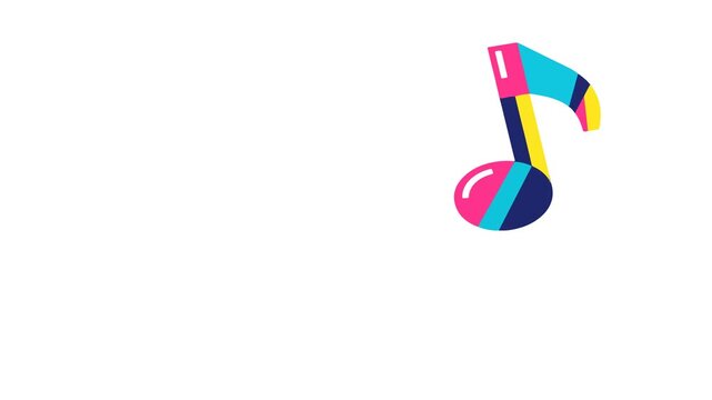 Music Notes Overlay Animation Transparent Background Seamless Scrolling Loop
