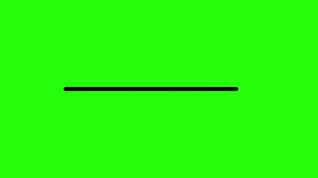 4K black line animation moving left and right using a trim path effect on a green background. Perfect for chroma key editing, motion design, transitions, UI elements, and motion graphics projects.