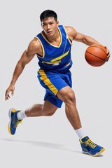 Naklejka premium Dynamic basketball player in action.