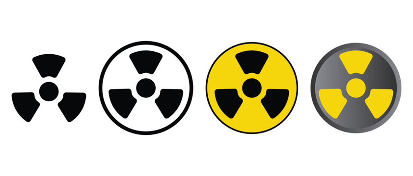 radioactive Vector Icons set, set of abstract symbols Radioactive Icon, cartoon radioactive Vector Icons.