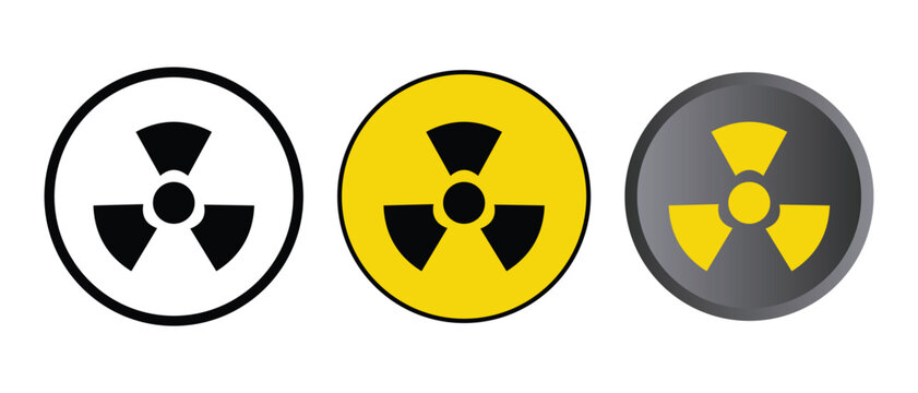 radioactive Vector Icons set, set of abstract symbols Radioactive Icon, cartoon radioactive Vector Icons.