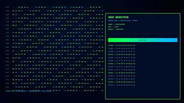 Digital infrastructure code scripting flows across a dark glowing monitor display featuring systematic data parsing in a rhythmic sequence within this complex interface screen projection