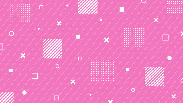 simple, cute, and pop background pattern featuring stripes and geometric shapes