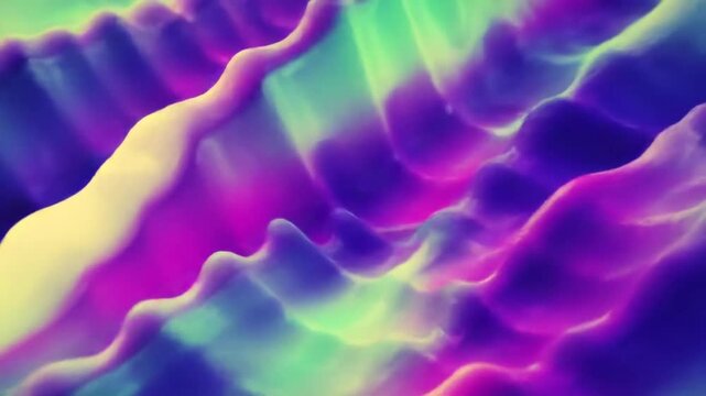 Colorful iridescent wavy topographical terrain background.