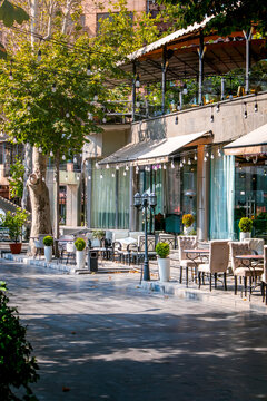 Outdoor cafe street in Yerevan, Armenia