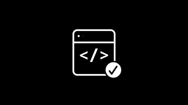 Minimalist play pause button animation loop black background