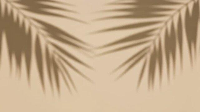 Soft tropical palm leaf shadows cast on a neutral beige background.