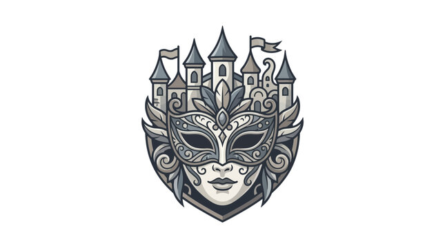 Venetian Mask with Castle Design.