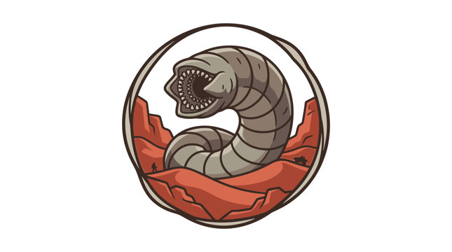 Worm Emerging from Red Circular Object.