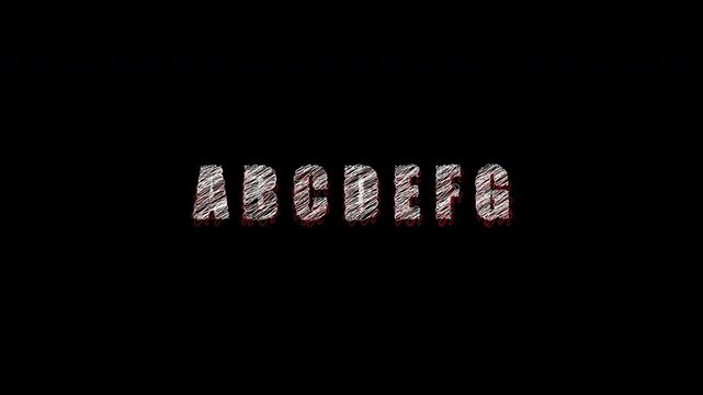 White and Red Scribble Alphabet Animation Motion Graphics