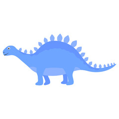 Cute Blue Stegosaurus Dinosaur Illustration © Kahade Studio