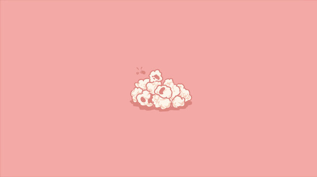Animated popcorn illustration on pink background ideal for various media projects
