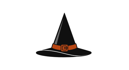 Fototapeta premium Classic Black Witch Hat with Orange Band.