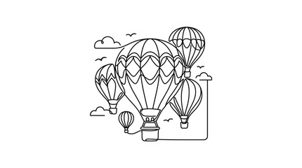 A collection of hot air balloons floating in the sky. © Kamsiyah_Bintimawadi